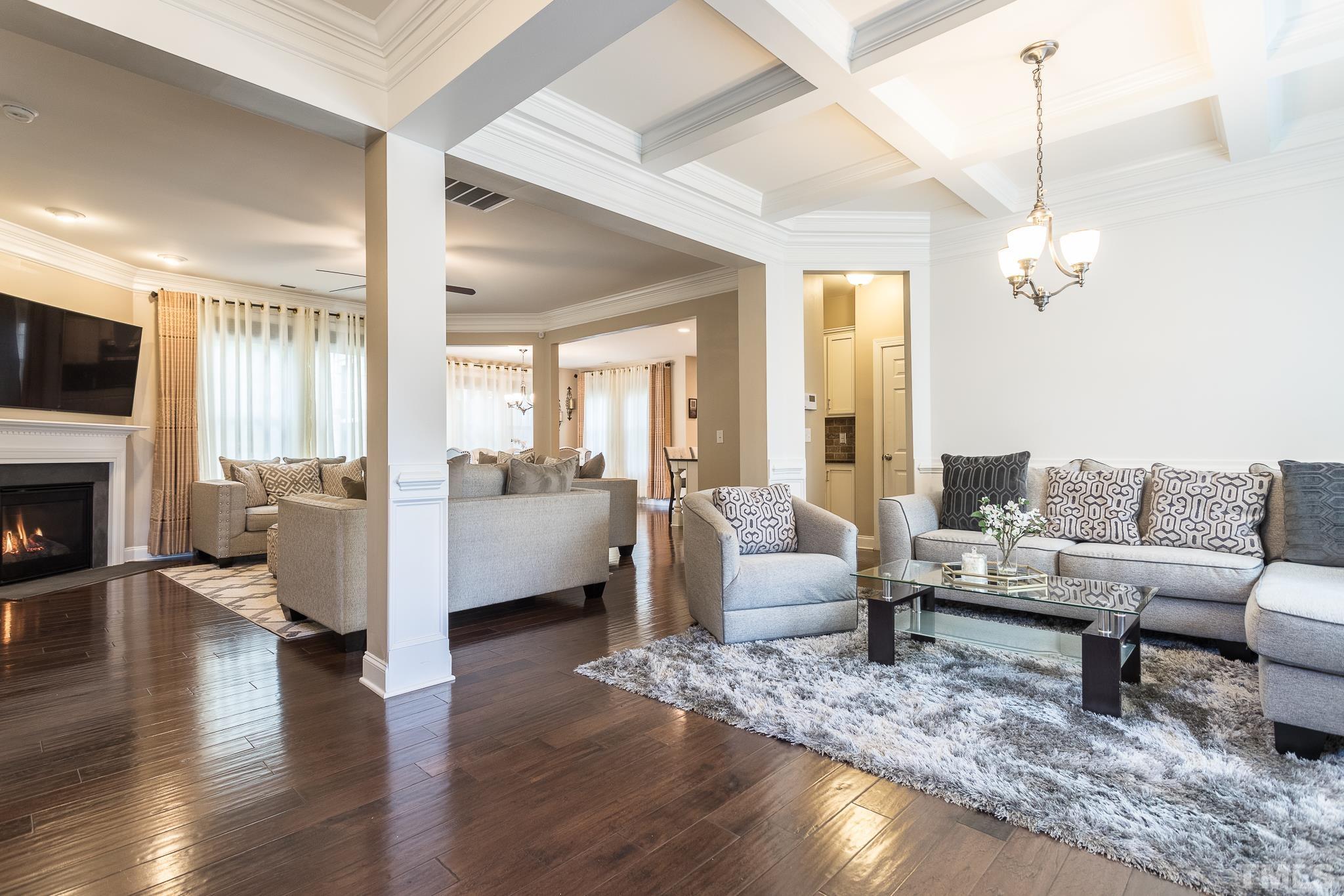 2122 Lower Lake Road Wake Forest, NC 27587 - Photo 6 of 49 Formal Dining Room with Coffered Ceiling