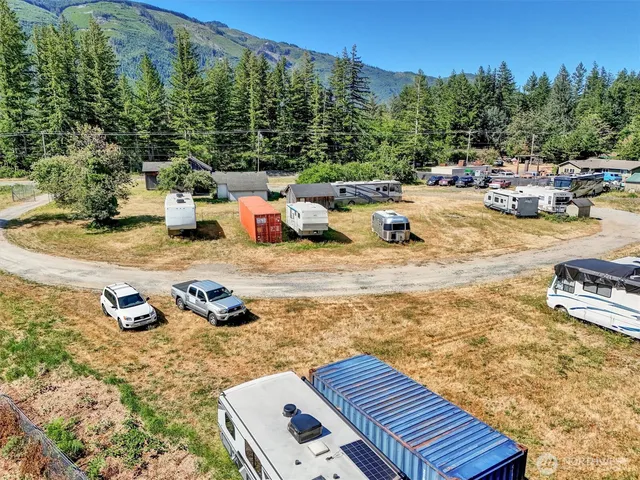 a view of a lake with a mountain in the background