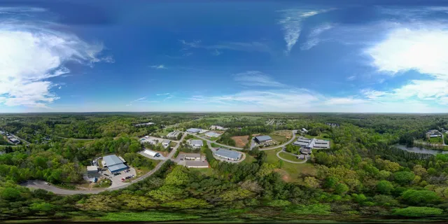 an aerial view of multiple house