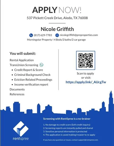 $3,000 | 537 Pickett Creek Drive, Aledo, TX 76008