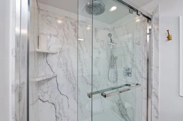 a bathroom with a shower