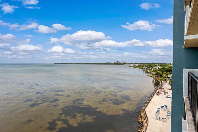 a view of a lake from a yard