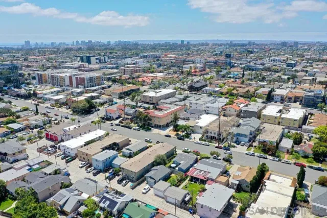 an aerial view of a city