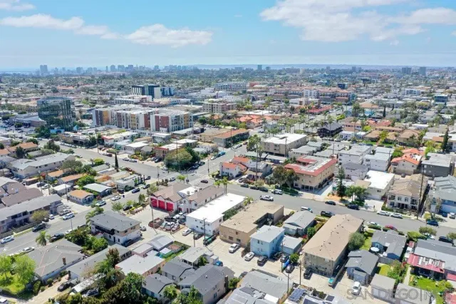 an aerial view of a city