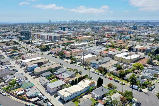 an aerial view of a city