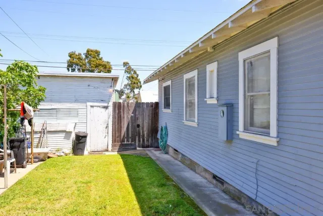 a backyard of a house