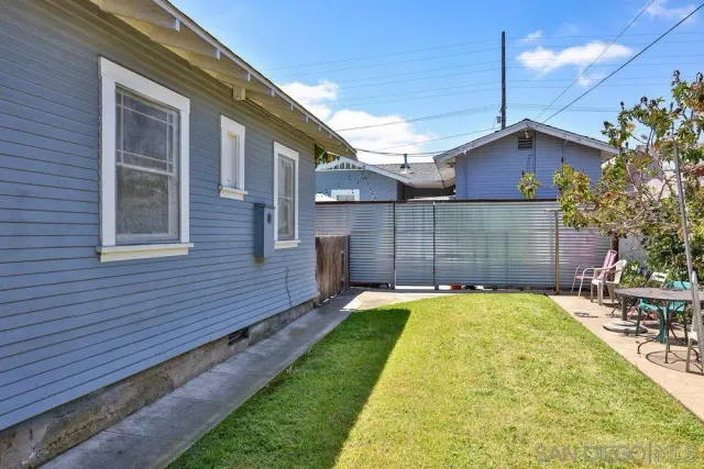 a view of a backyard with a garden