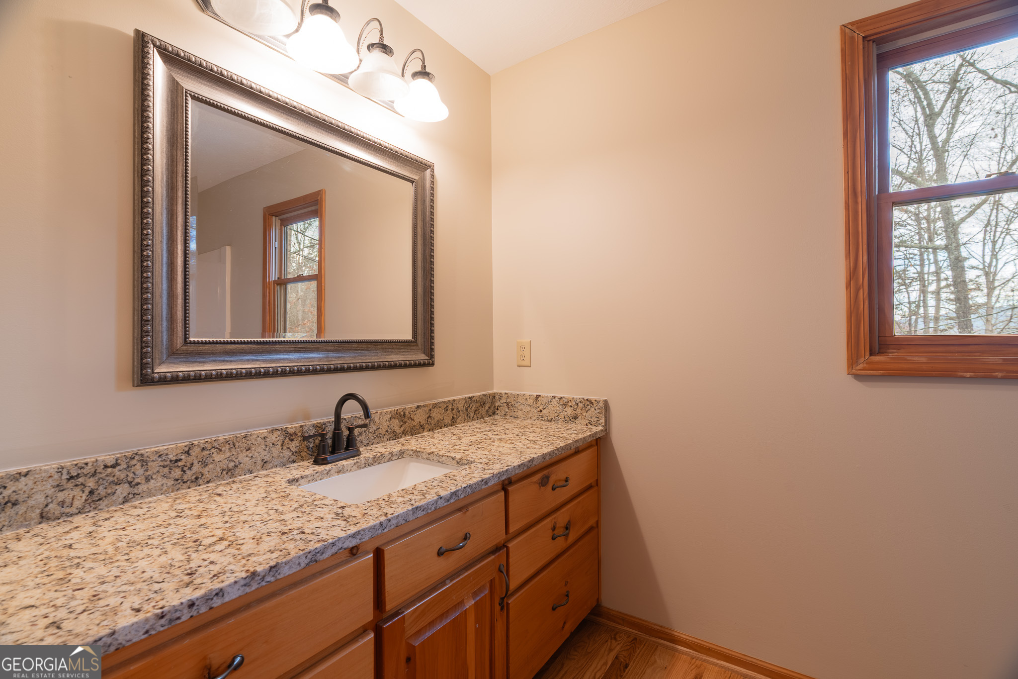 148 Gradient Court Ellijay, GA 30540 - Photo 26 of 28 a bathroom with a sink vanity and a mirror