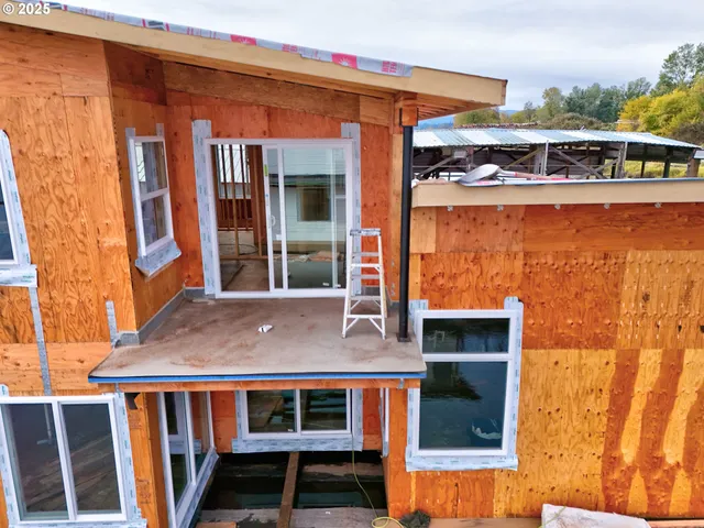front view of a building with a window