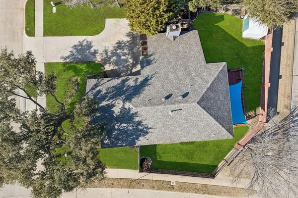 an aerial view of a house