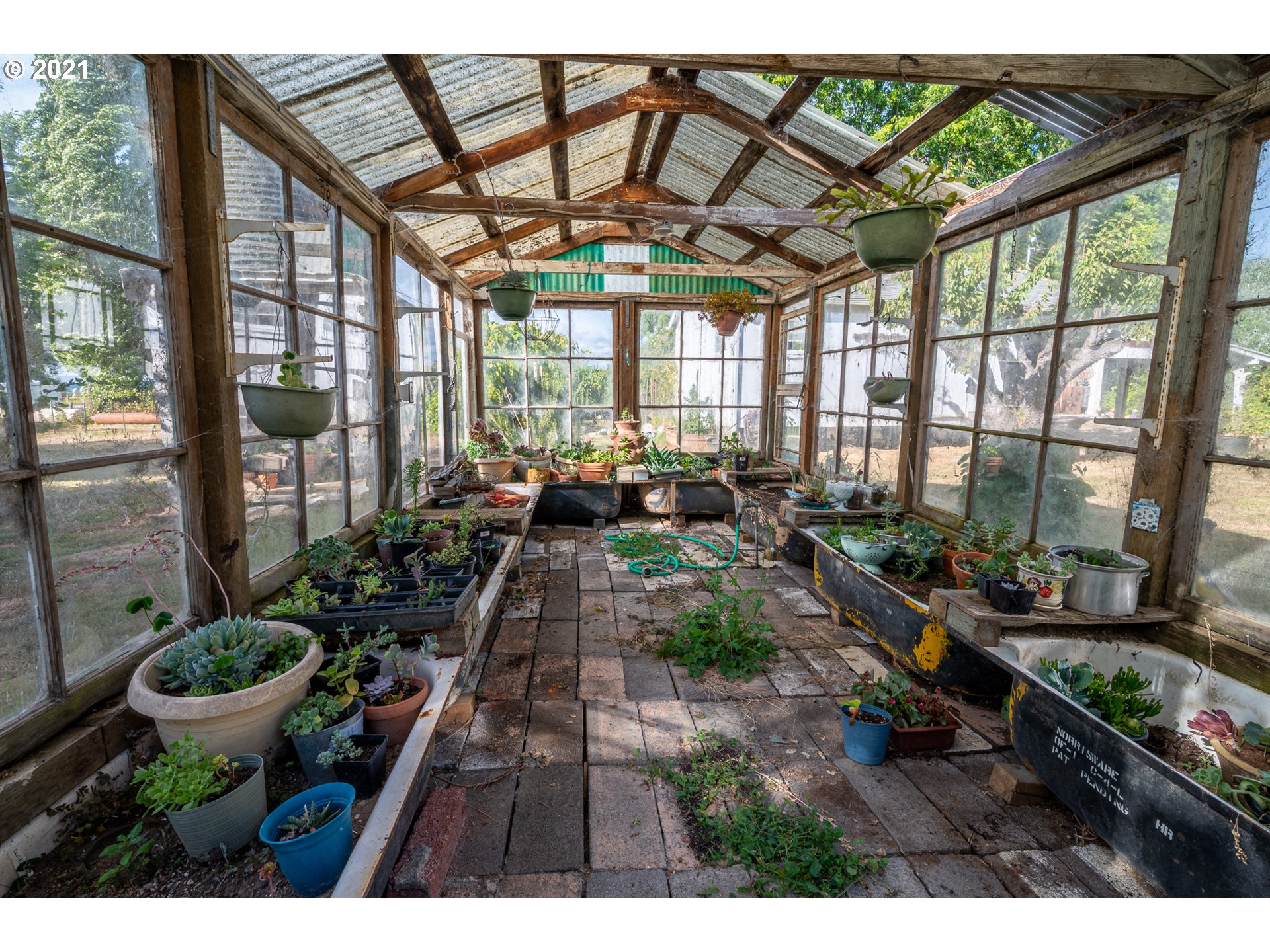55561 Fishtrap Road Coquille, OR 97423 - Photo 16 of 31 a room with lots of potted plants and dining table