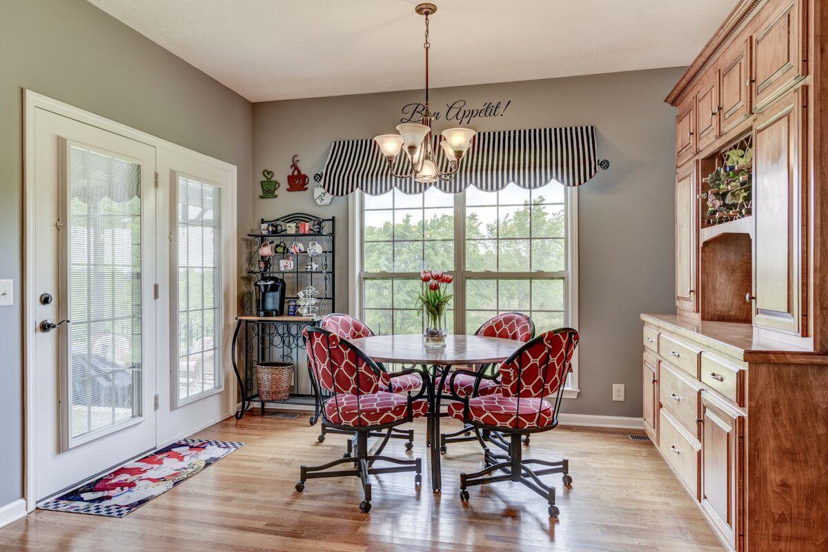 3454 Catholic Church Road Cedar Hill, TN 37032 - Photo 13 of 30 You will love morning coffee at this Breakfast Nook, The French Doors lead to the Covered Porch.