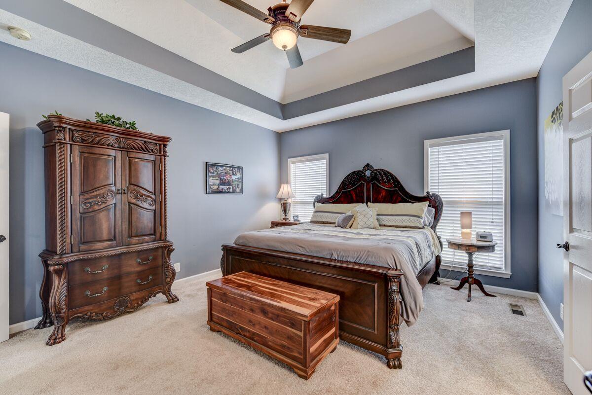3454 Catholic Church Road Cedar Hill, TN 37032 - Photo 14 of 30 Master Bedroom with Trey Ceiling, Ceiling Fan, Walk-In Closet & En-suite.