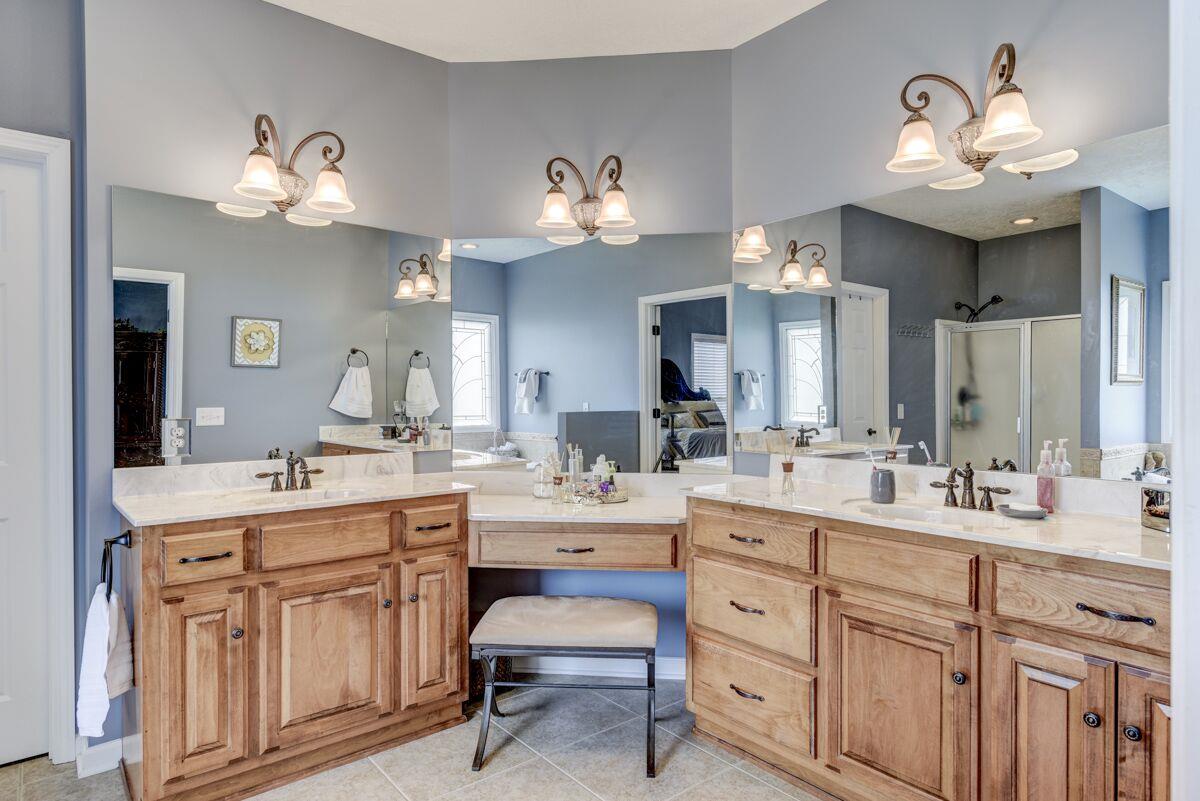 3454 Catholic Church Road Cedar Hill, TN 37032 - Photo 16 of 30 Master Bath with Separate Shower / Soaking Tub, Double Vanities and Ceramic Tile.