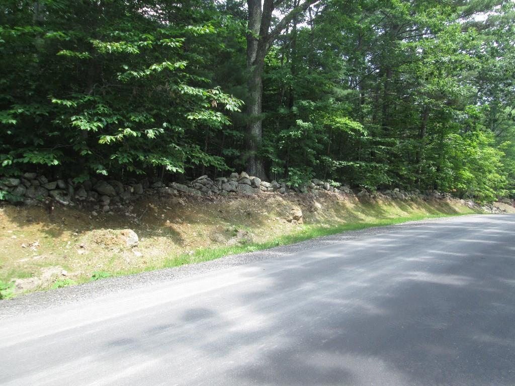 Road frontage, stone wall along property