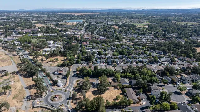 an aerial view of a city
