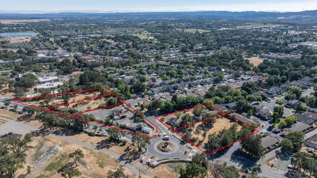 an aerial view of multiple house