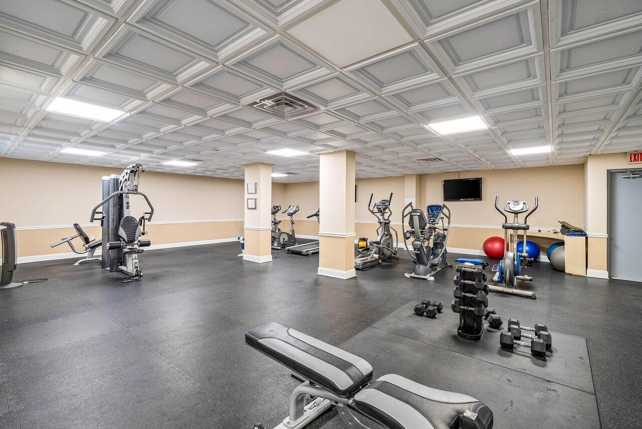 3460 South Ocean Boulevard, Unit 6150 Palm Beach, FL 33480 - Photo 27 of 34 a view of a room with gym equipment
