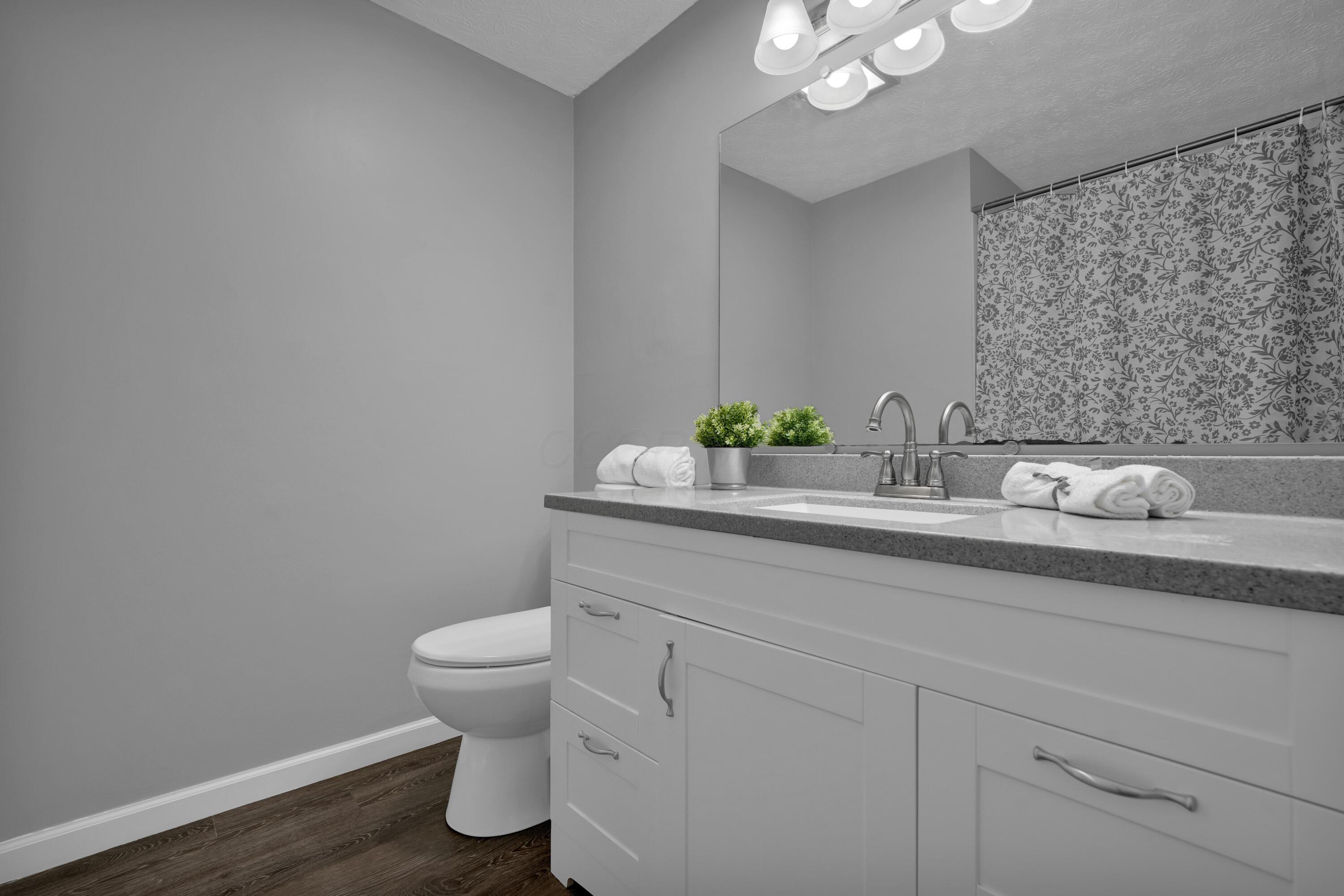 208 Cumberland Road Delaware, OH 43015 - Photo 21 of 37 Updated bathroom with jetted tub, easy-to-clean tub surround, LVP flooring, and updated vanity!