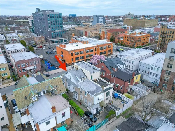 an aerial view of a city