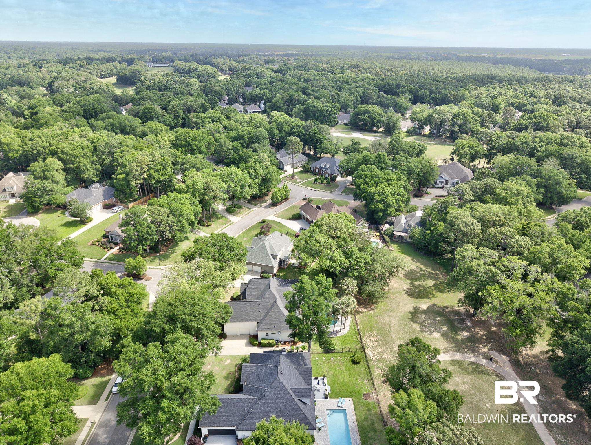 105 High Pines Ridge Fairhope, AL 36532 - Photo 95 of 97 Aerial view of residential area featuring a heavily wooded area