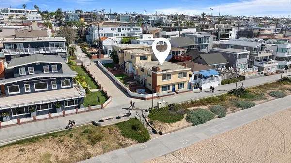 a aerial view of a house with a garden