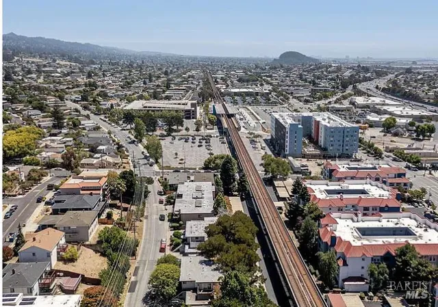 an aerial view of a city