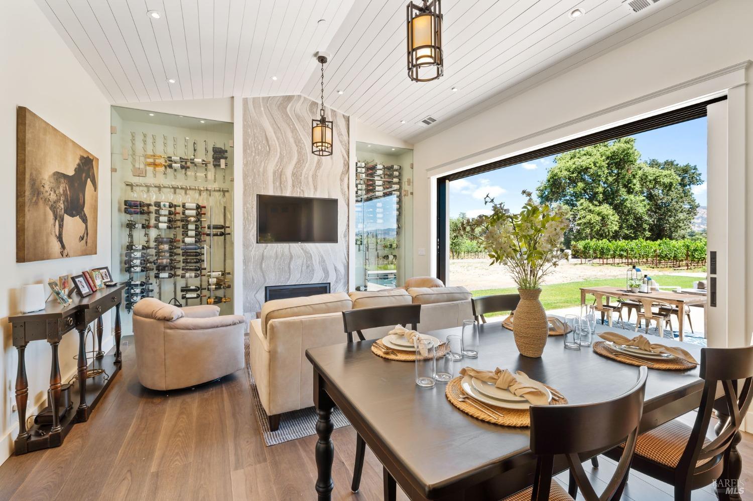 Dining and family room with a huge 12 ft pocket sliding door welcoming you outside.