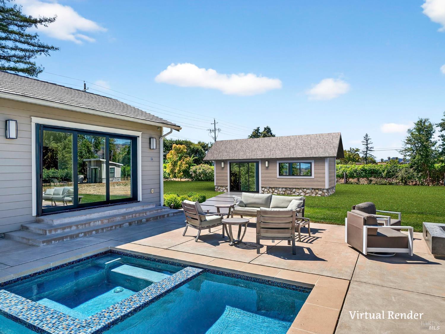 3140 Big Ranch Road Napa, CA 94558 - Photo 44 of 59 Virtual image of how the garage could look converted into a pool house