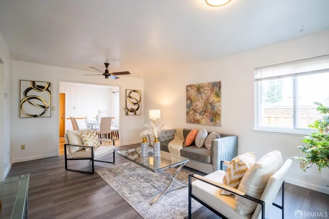 a living room with furniture