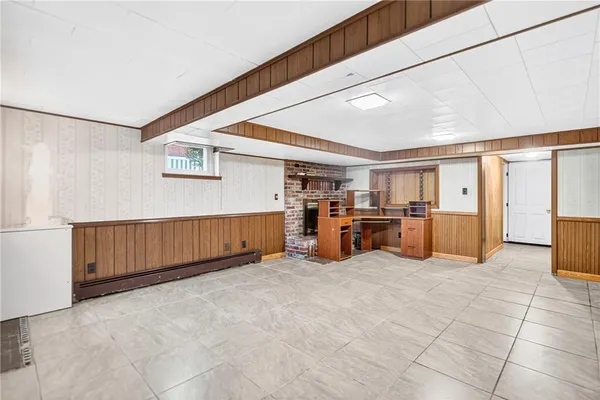 a view of a room with garage