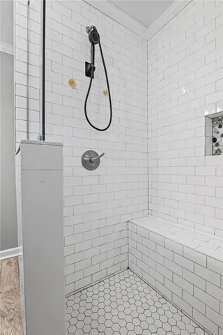 a bathroom with a shower