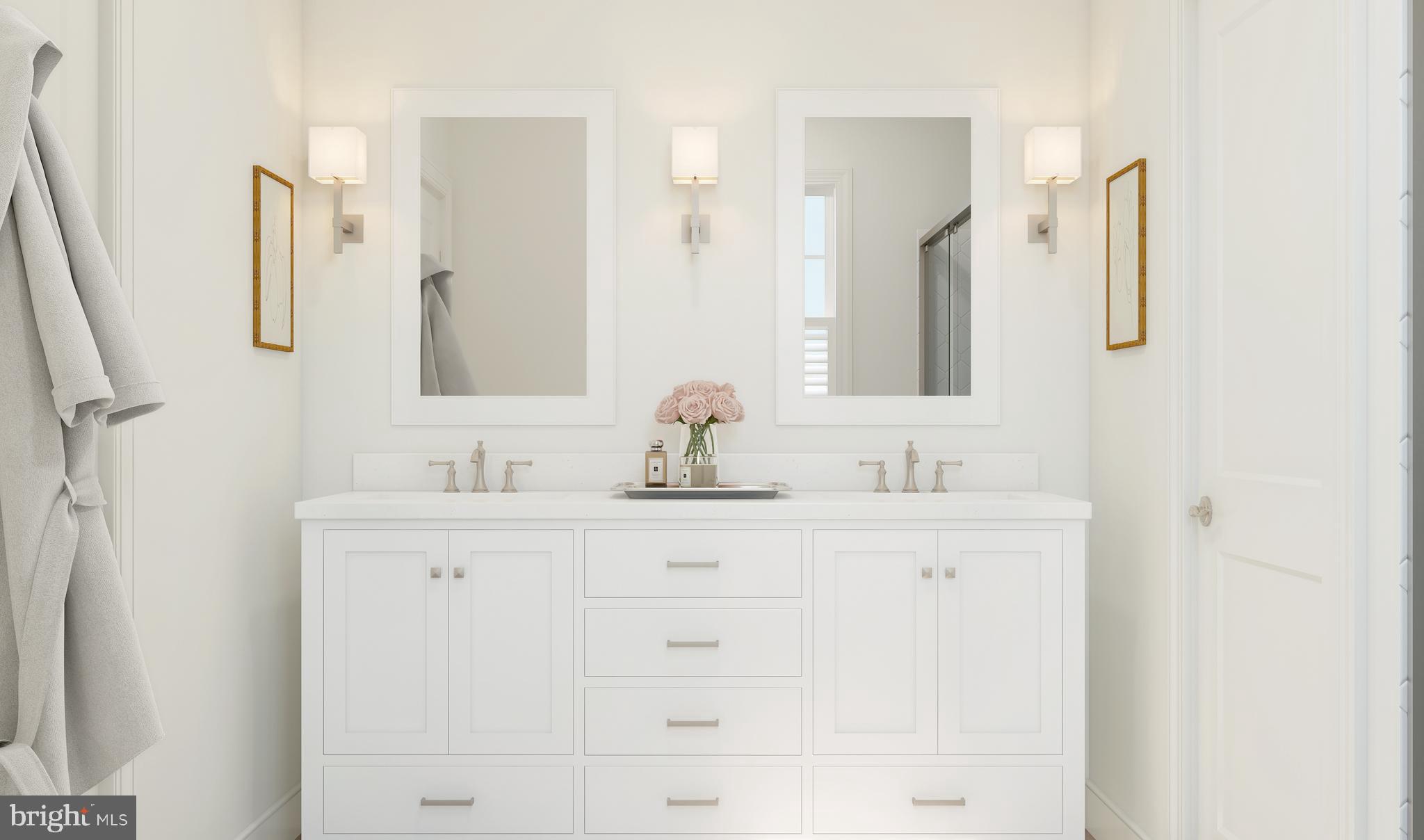 1005 Justin Drive, Unit 1002 West Windsor, NJ 08550 - Photo 13 of 14 a bathroom with a sink and a mirror