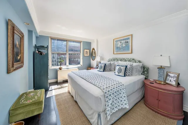 a workspace with furniture and a window