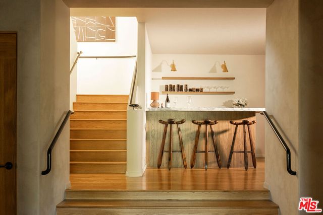 a living room with furniture