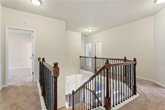 a view of hallway with stairs