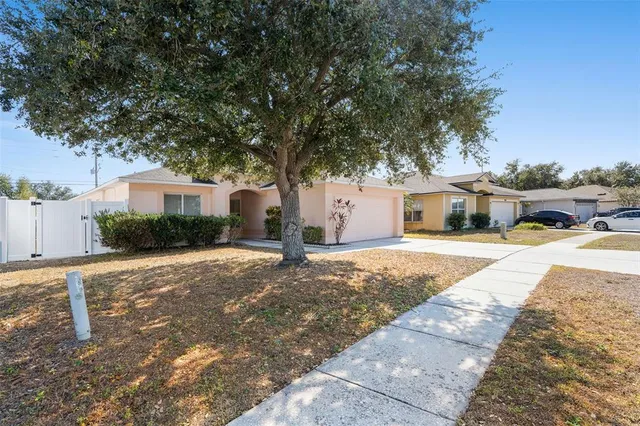 a house with trees in front of it