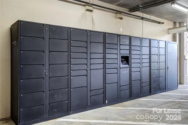 a city skyline with tall buildings