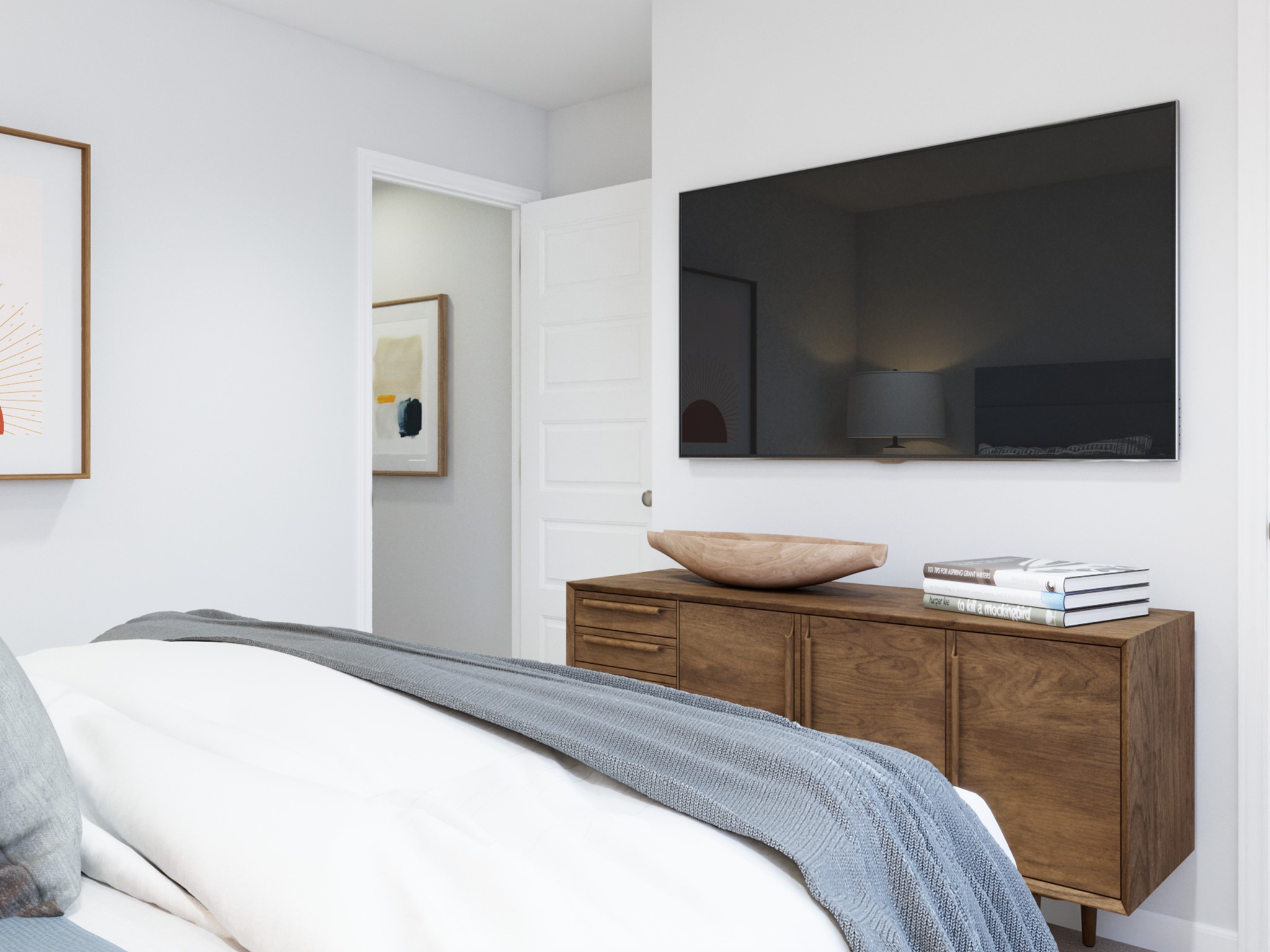 13639 Kit Run Splendora, TX 77372 - Photo 32 of 34 a bedroom with a bed and a flat screen tv