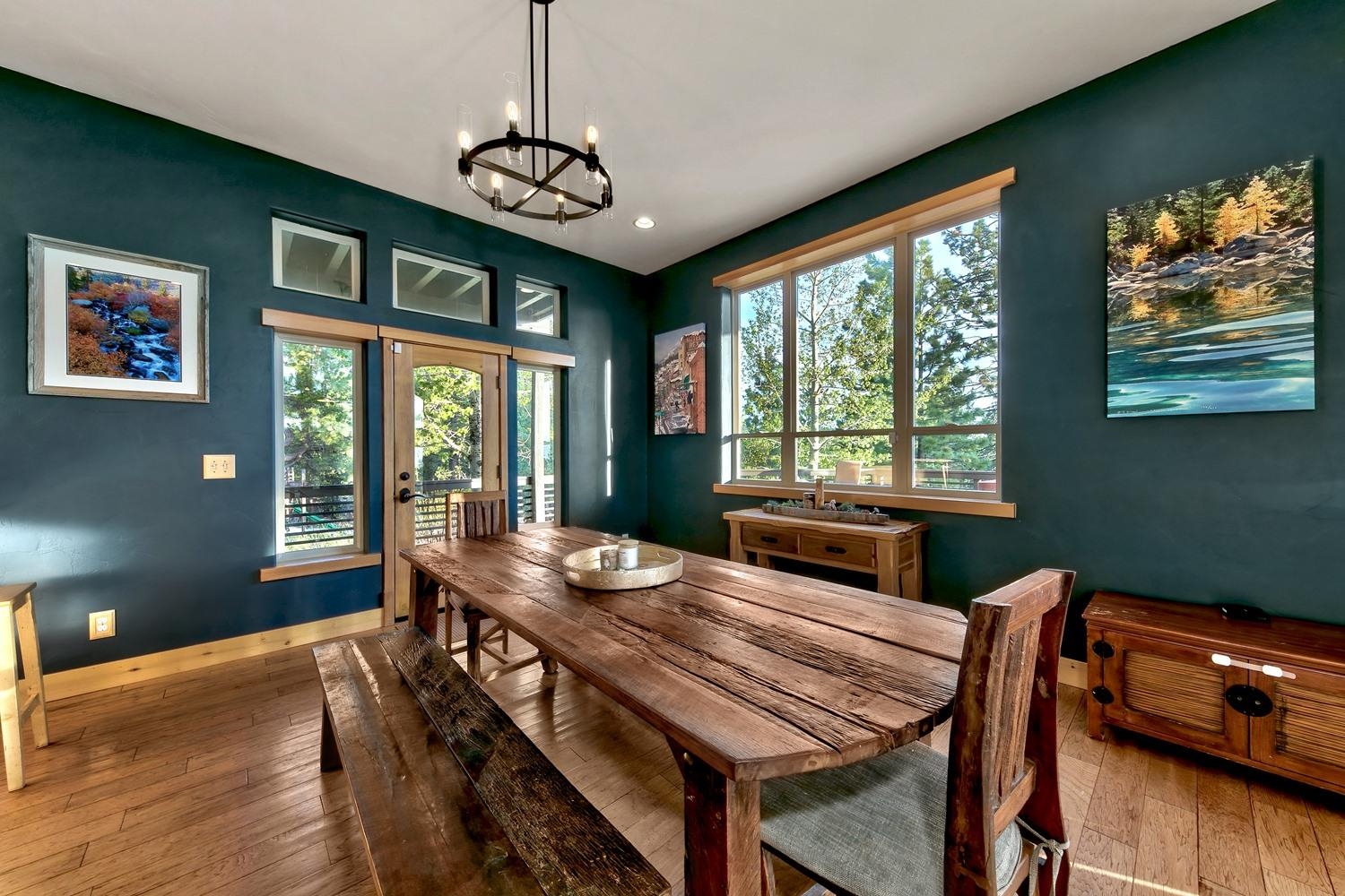 16125 Martis Peak Road Truckee, CA 96161 - Photo 9 of 21 a view of a dining room with furniture window and wooden floor