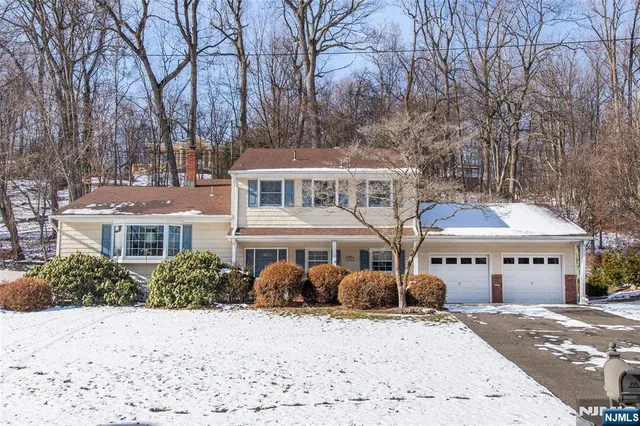 a front view of a house with a yard and trees