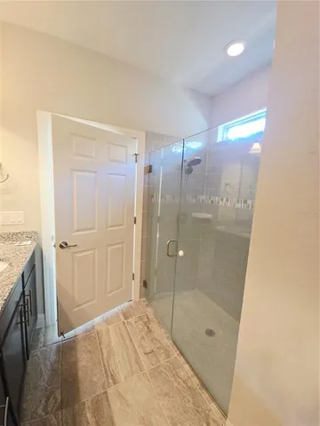 a bathroom with a shower