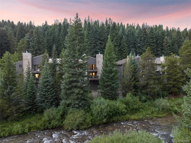 a view of a city with lush green forest
