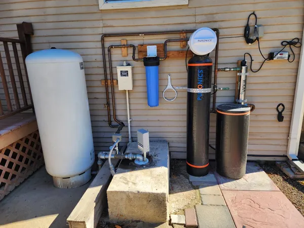 a close view of water heater room