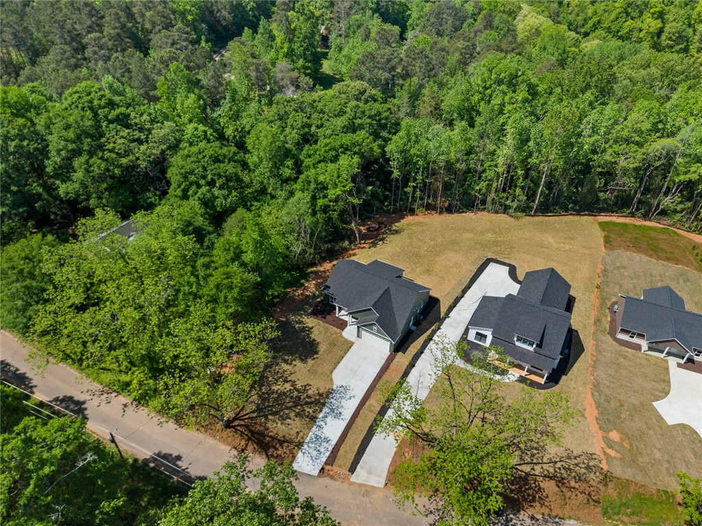 2125 A Honea Path Park Road Anderson, SC 29625 - Photo 24 of 26 This aerial perspective showcases three homes nestled within a vibrant, lush, green landscape.