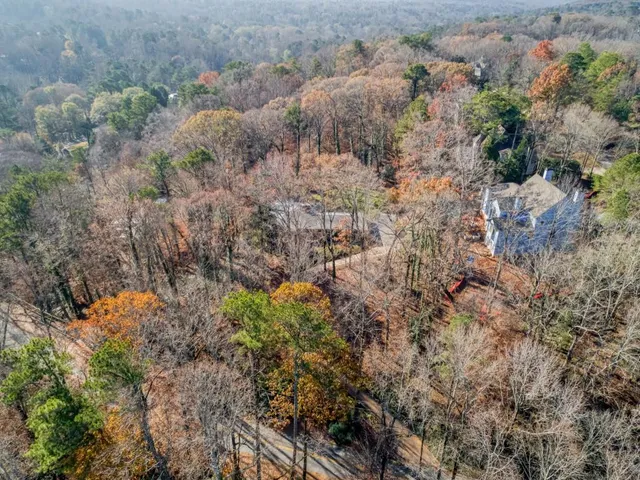 a view of a grassy field with trees