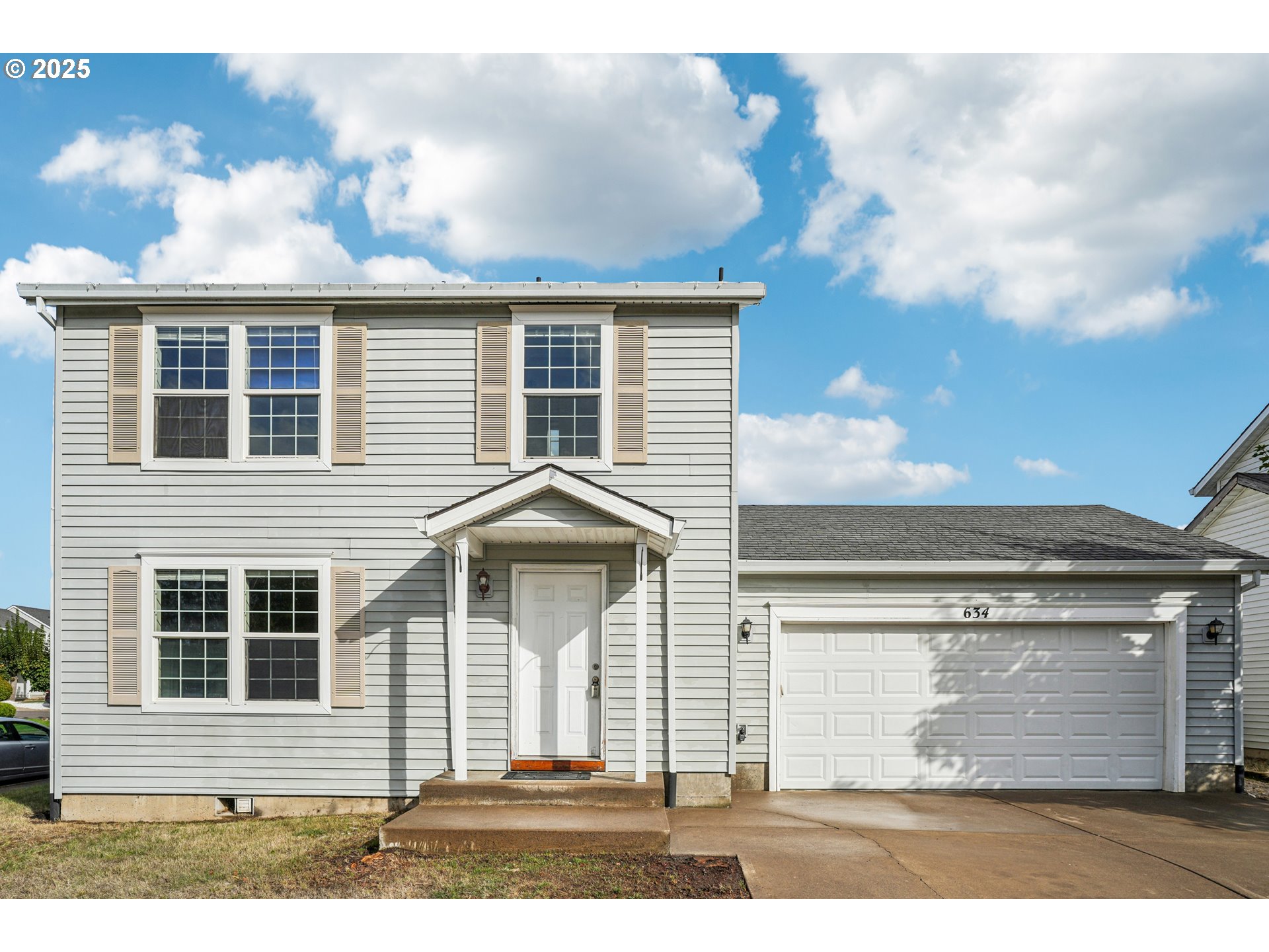 a front view of a house