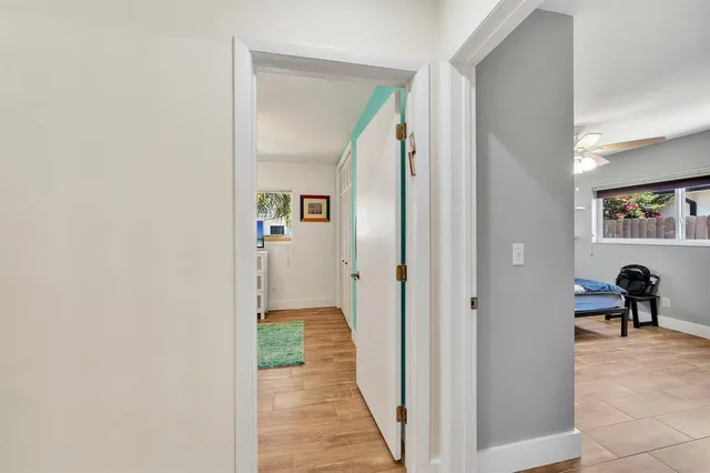 a view of a backyard with a small cabin