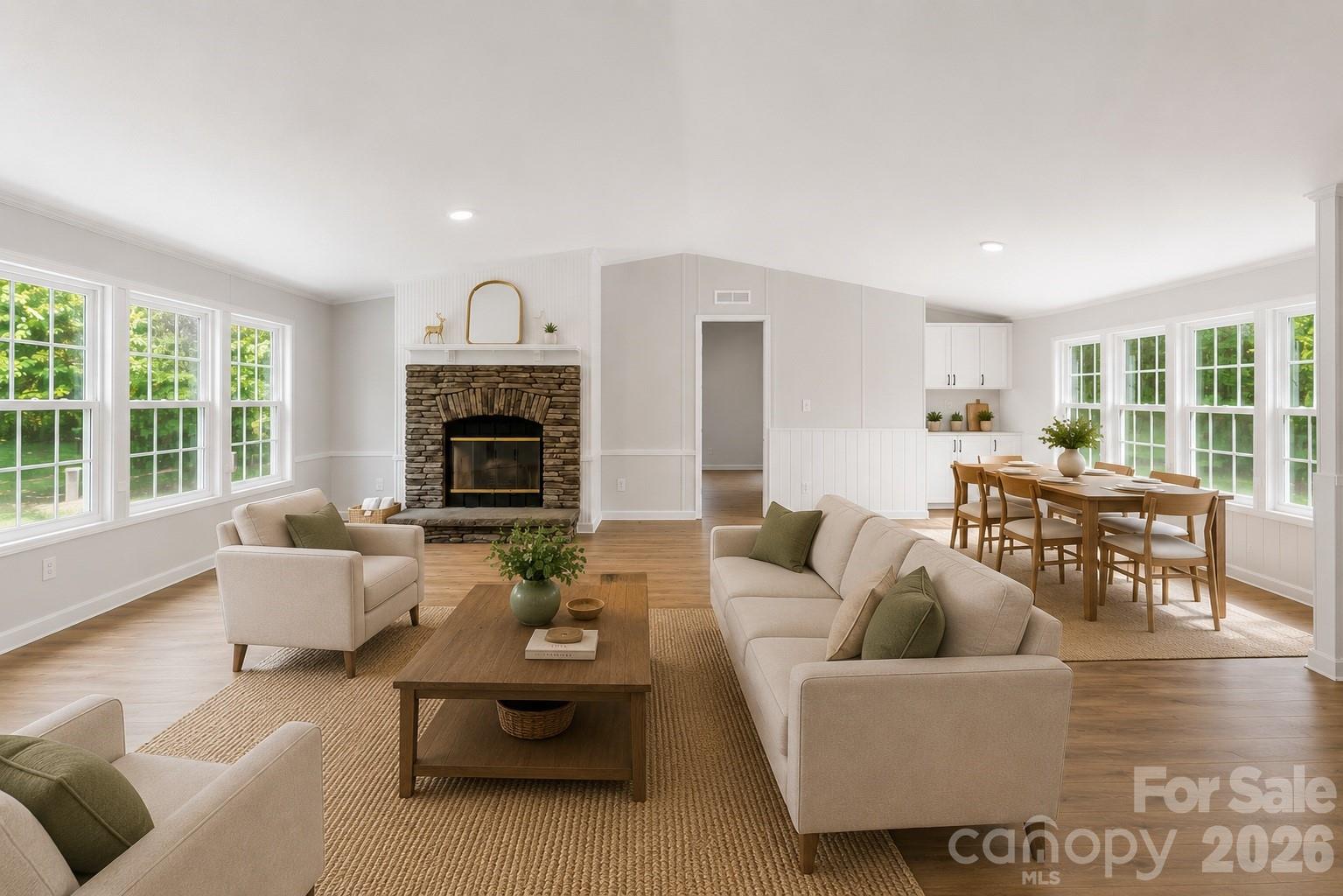 481 Harrell Road Burgaw, NC 28425 - Photo 3 of 25 a living room with furniture fireplace and a large window