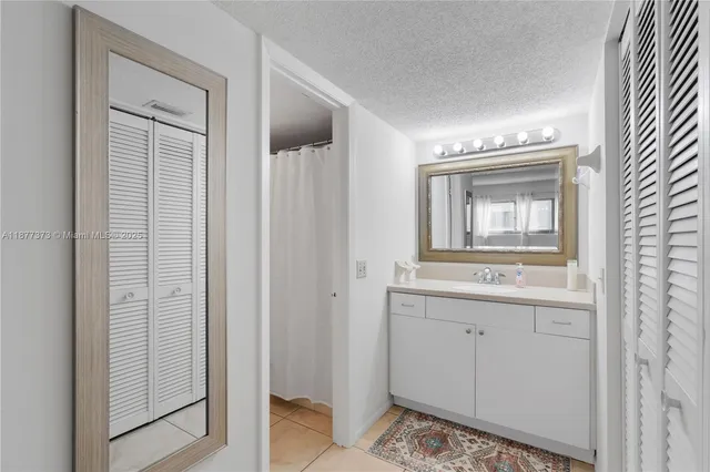 a room that has a mirror in it